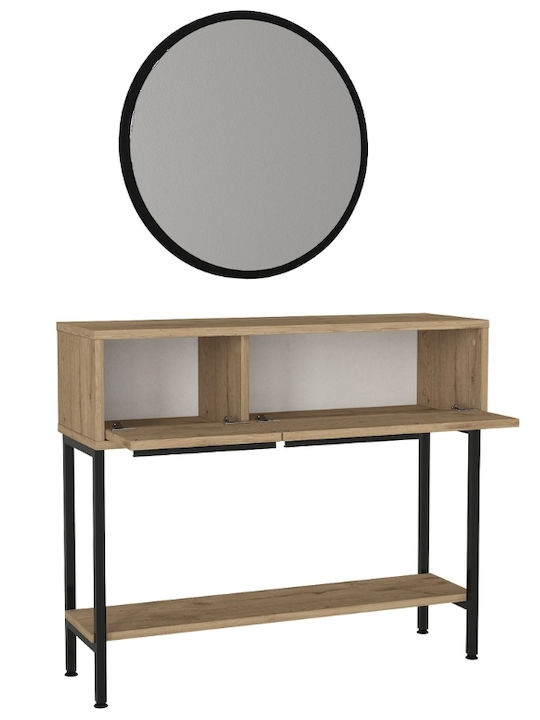 Suzy Wooden Console with Mirror Sapphire Oak L90xW29.6xH76cm