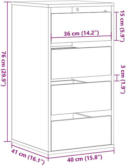 Sertar de depozitare L40xW41xH76buc