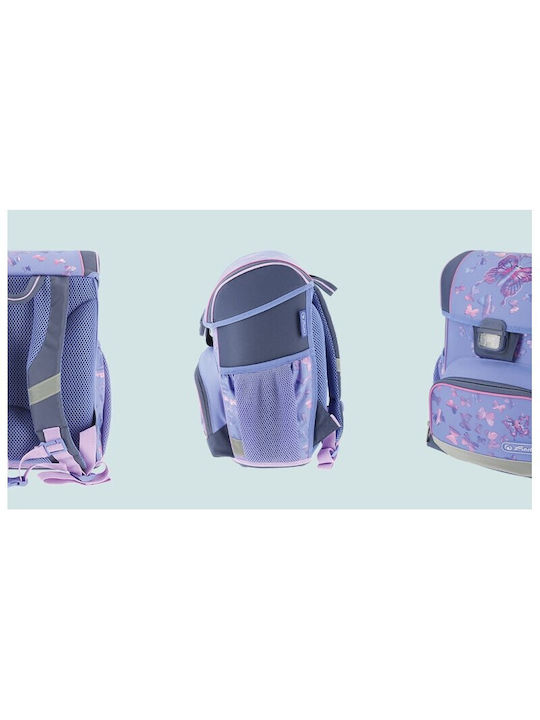 Herlitz Loop Plus Ghiozdan Scoala de Spate Scoala Primară Lila cu Husă pentru Sticlă de Apă 16 Litri