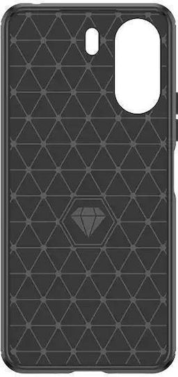 Hurtel Carbon Back Cover Silicon Negru (Redmi 13C / Poco C65 4G)