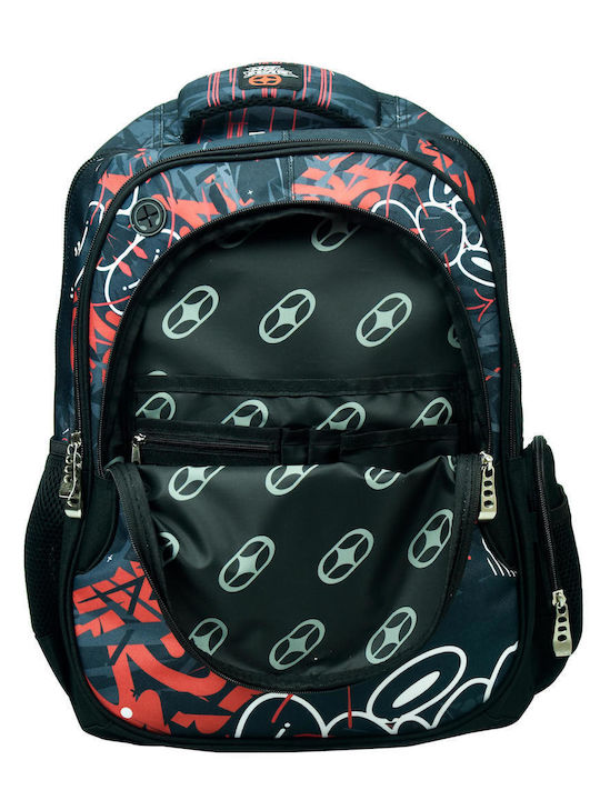 No Fear School Bag Backpack Elementary, Elementary Multicolour with Water Bottle Holder 30Liters