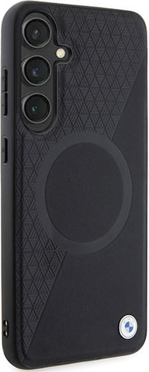 BMW Signature Leather Half Textured & Circle Magsafe Back Cover Πλαστικό / Δερμάτινο Μαύρο (Galaxy S24+)