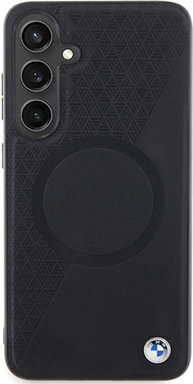 BMW Signature Leather Half Textured & Circle Magsafe Back Cover Πλαστικό / Δερμάτινο Μαύρο (Galaxy S24+)