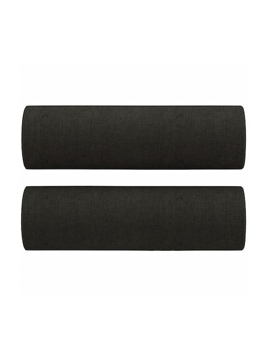 Living Room Furniture Set 3-Seater & 2-Seater & Armchair & Stool Black