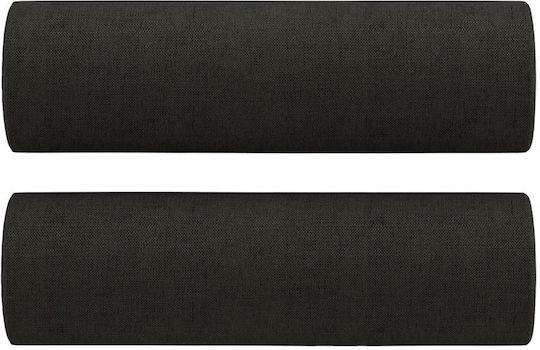 Living Room Furniture Set 3-Seater & 2-Seater & Armchair & Stool Black