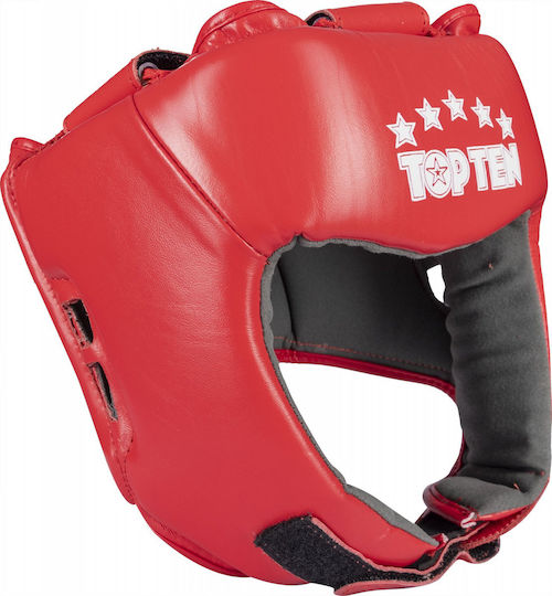 Genuine Leather Headguard Red Size M Incl Iba Tag