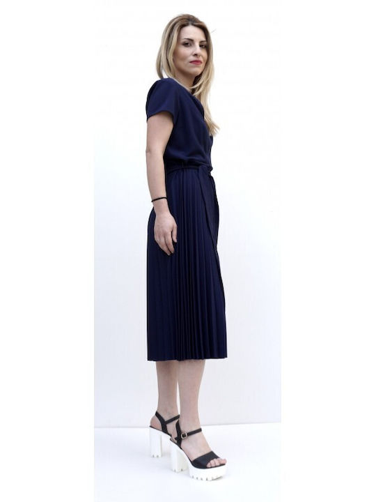 Derpouli Midi Kleid Marineblau