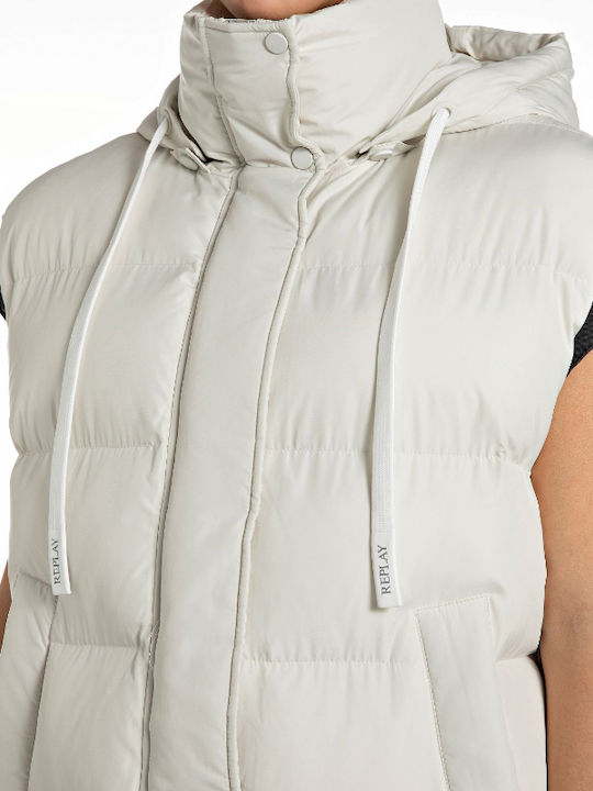 Replay Women's Long Lifestyle Jacket for Winter White