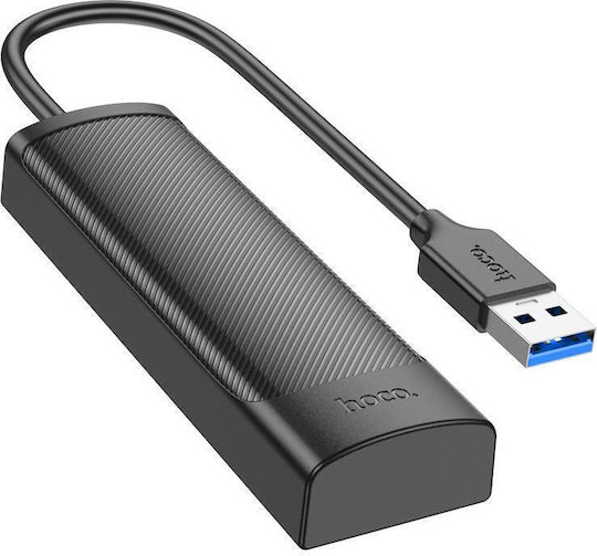 Hoco HB41 USB 3.0 Хъб 4 порта с връзка USB-A Черен