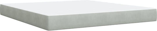 King Size Bett Mit Stoff in Hellgrau Mit Lattenrost Und Matratze 180x200cm