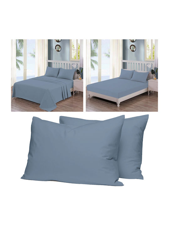 Casa Colori Sheet Super-Double with Elastic 160x200+30cm. Petrol