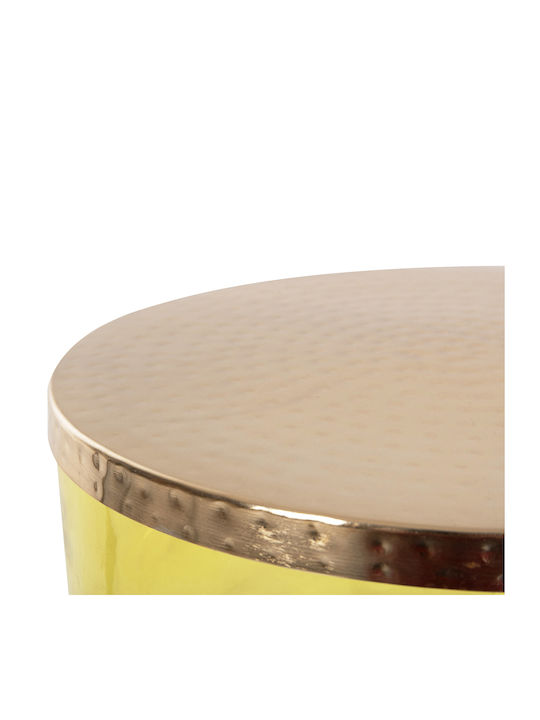 Rundes Beistelltisch Glas Grün-Gold M36xL36xH47cm Freebox