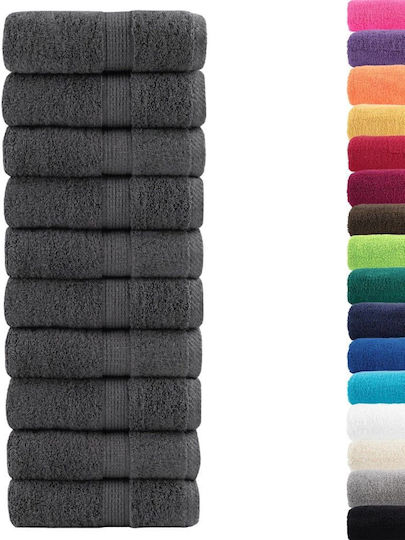 vidaXL Set 10 Hotel Washcloth Towels 30x30 cm 600gsm Charcoal