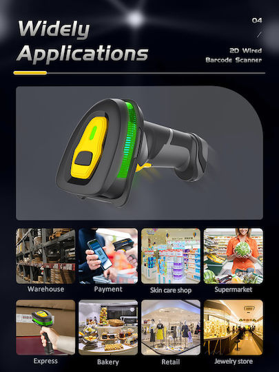 NG Handheld-Scanner Verkabelt mit 2D- und QR-Barcode-Lesefunktion