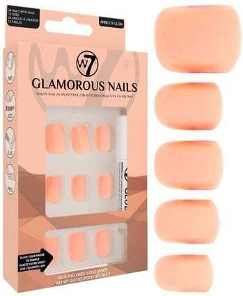 Set unghii false W7 Glamorous Nails Apricot Glow 24 bucăți cu lipici inclus