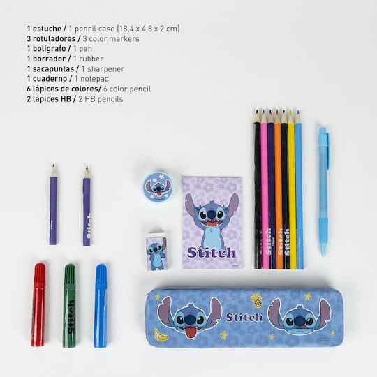 Cerda Stitch Colouring Set 24x11cm 16 Pieces