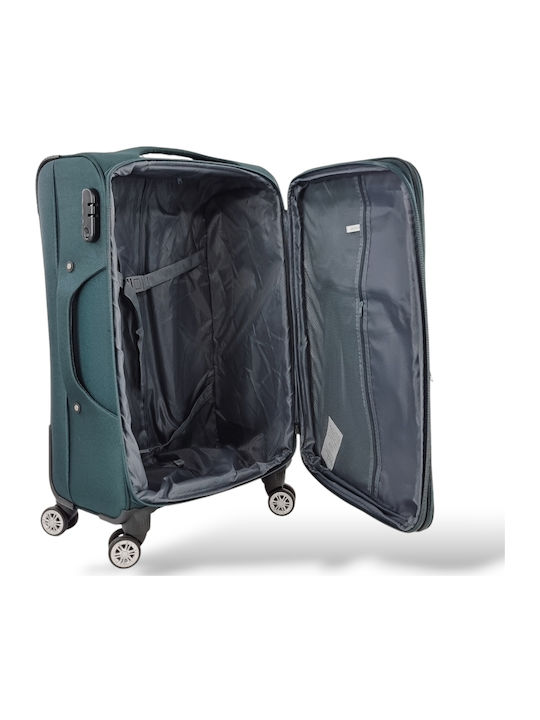 Playbags Valiză Mare De Călătorie Din Material Textil Verde Cu 4 Roți Înălțime 75 Cm