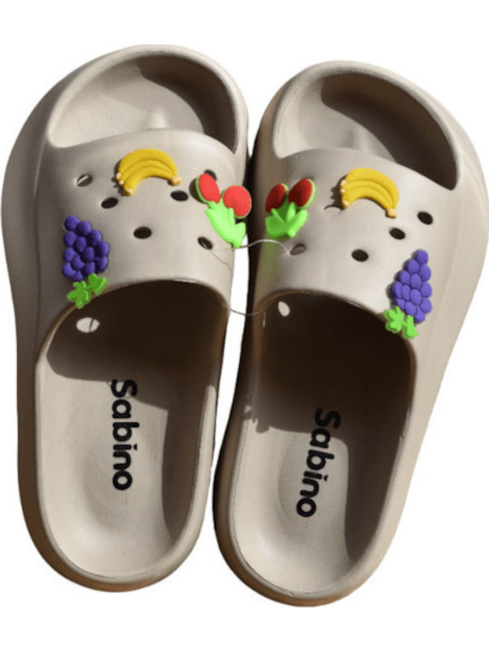 Frauen Flip Flops in Beige Farbe