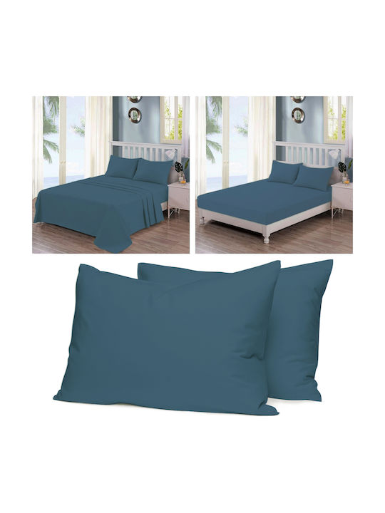 Casa Colori Σετ Μαξιλαροθήκες με Φάσα Navy 50x70εκ.