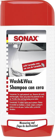 Sonax Wash & Wax Автомобилен шампоан With Wax 500мл