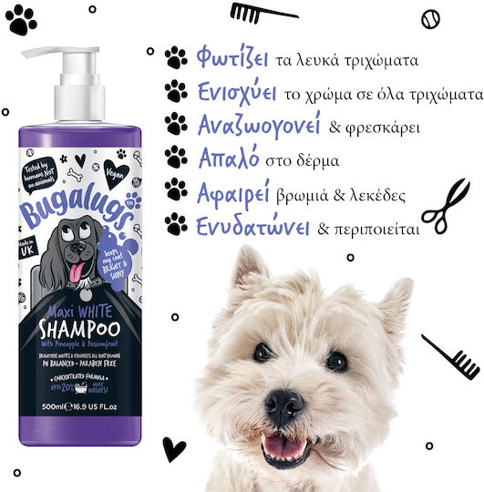 Bugalugs Σαμπουάν Σκύλου για Λευκό Τρίχωμα 500ml