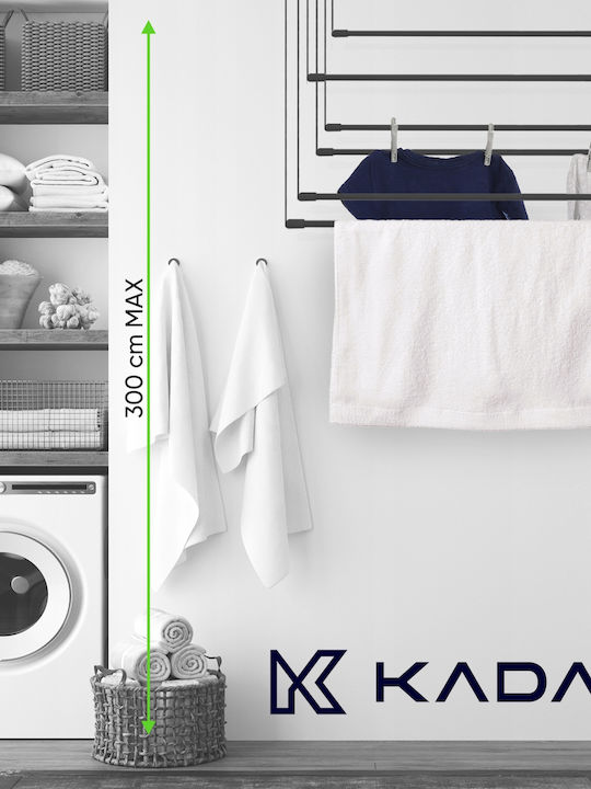 Kadax Πτυσσόμενη Απλώστρα Κρεμαστή με Μήκος Απλώματος 3m