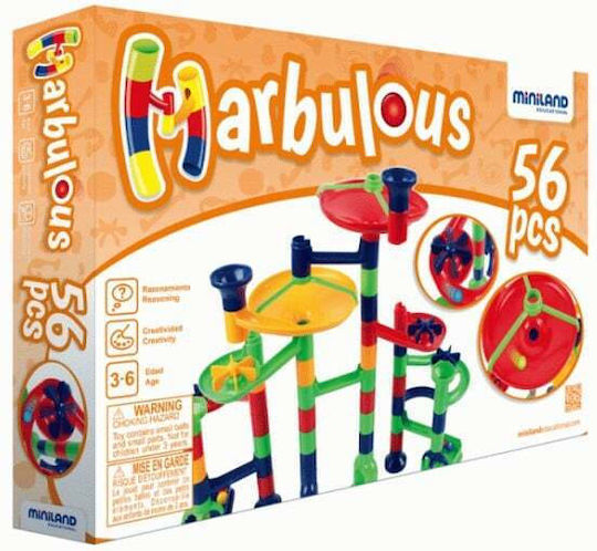 Miniland Bauspielzeug Rolercoaster Marbulous 56 für Kinder ab 4+ Jahren