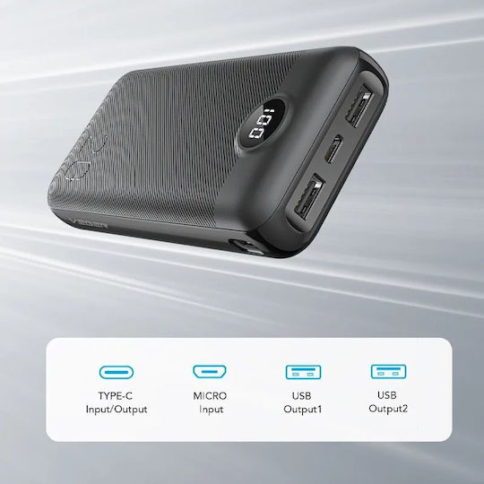 Veger L20S Power Bank 20000mAh 20W με 2 Θύρες USB-A και Θύρα USB-C Power Delivery / Quick Charge 3.0 Μαύρο