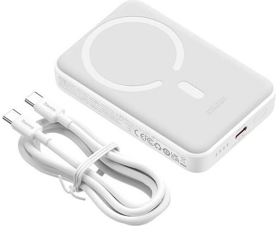 Baseus Magnetic Mini MagSafe Power Bank 10000mAh 30W με Θύρα USB-C Λευκό