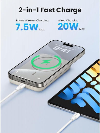 Ugreen PB561 MagSafe Power Bank 10000mAh 22.5W Quick Charge 3.0 Μπεζ