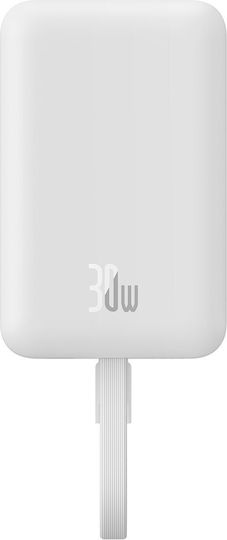Baseus Magnetic Mini MagSafe Power Bank 10000mAh 30W с USB-C порт Power Delivery / Бързо зареждане 3.0 Бял