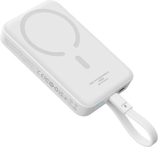 Baseus Magnetic Mini MagSafe Power Bank 10000mAh 30W с USB-C порт Power Delivery / Бързо зареждане 3.0 Бял