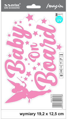 Unisex Baby on Board Car Sign Pink Sticker