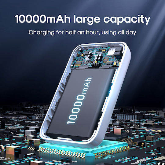 Joyroom JR-W020 MagSafe Power Bank 10000mAh 20W с USB-A порт и USB-C порт Power Delivery Зелен