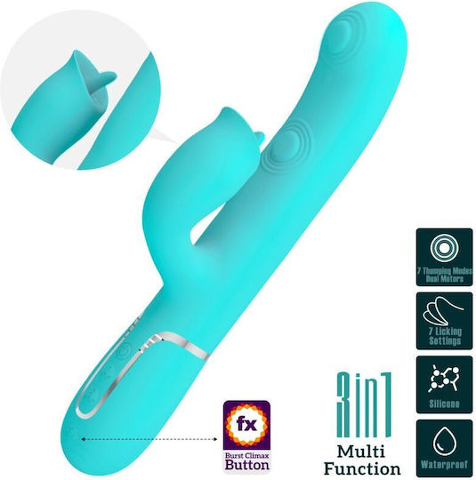 Pretty Love Rabbit Vibrator Licking Aqua Green Κωδικός Προϊόντος D-238295
