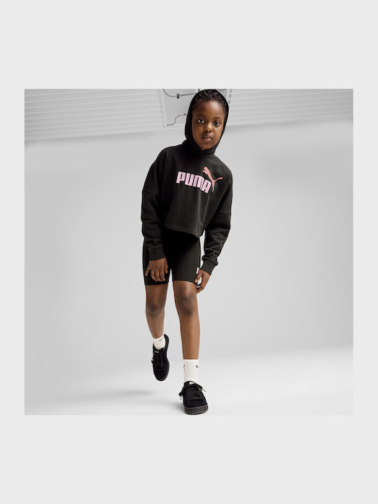 Kinder-Sweatshirt Gekürzt mit Kapuze und Taschen Schwarz Jr Ess