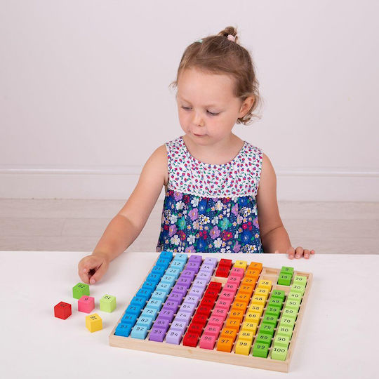Big Jigs Table With 100 Colored Numbers Lernspiel Wissen aus Holz