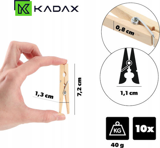 Kadax Clothespins made of Wood 10pcs Brown