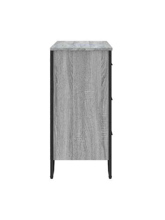Wooden Chest of Drawers with 6 Drawers Grey Sonoma 91x35.5x74.5cm