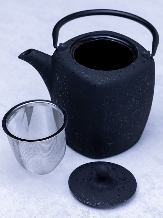 KING Hoff Wasserkocher mit Filter Gusseisen Schwarz 900ml