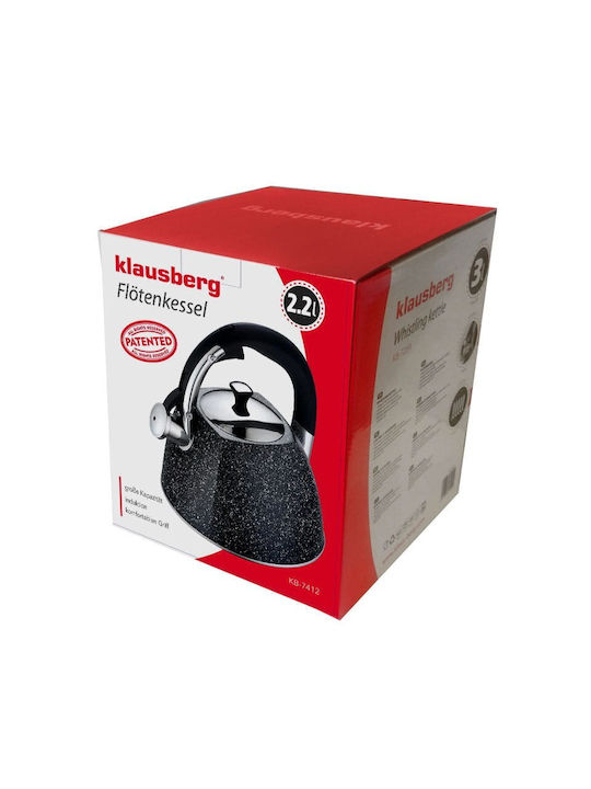 Klausberg Fierbător Inoxidabil Negru 2200ml