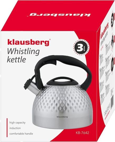 Klausberg Wasserkocher Edelstahl Silber 3000ml