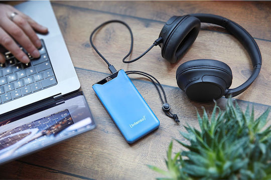 Intenso F10000 Power Bank 10000mAh 20W με Θύρα USB-A και Θύρα USB-C Quick Charge 3.0 Μπλε
