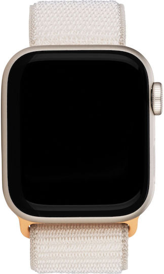 Apple Watch SE 2023 Aluminium 40mm Αδιάβροχο με Παλμογράφο (Starlight με Starlight Sport Loop)