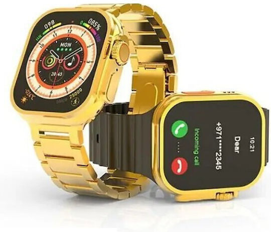 M9 Ultra Mini 44mm Smartwatch με Παλμογράφο (Χρυσό)