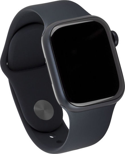 Apple Watch Series 9 Cellular Aluminum 45mm Waterproof with eSIM and Heart Rate Monitor (Midnight with Midnight Sport Band - M/L)