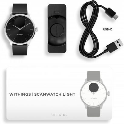Withings ScanWatch Light Stainless Steel 37mm Αδιάβροχο με Παλμογράφο (Black)