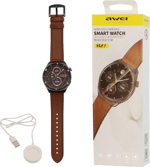 Awei H27 45mm Smartwatch with Heart Rate Monitor (Brown)