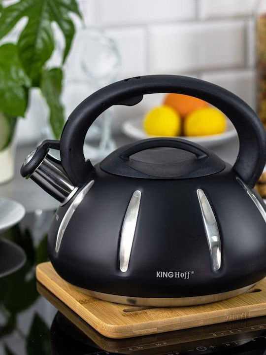 KING Hoff Wasserkocher Edelstahl Schwarz 3000ml