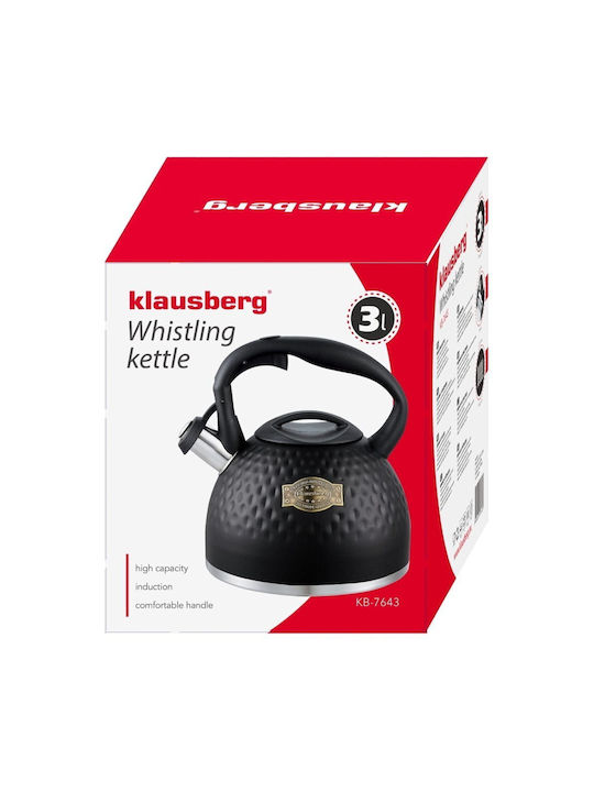 Klausberg Βραστήρας Ανοξείδωτος Μαύρη 3000ml